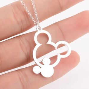 Silver Colored Mickey Mouse Disney Pendant Necklace